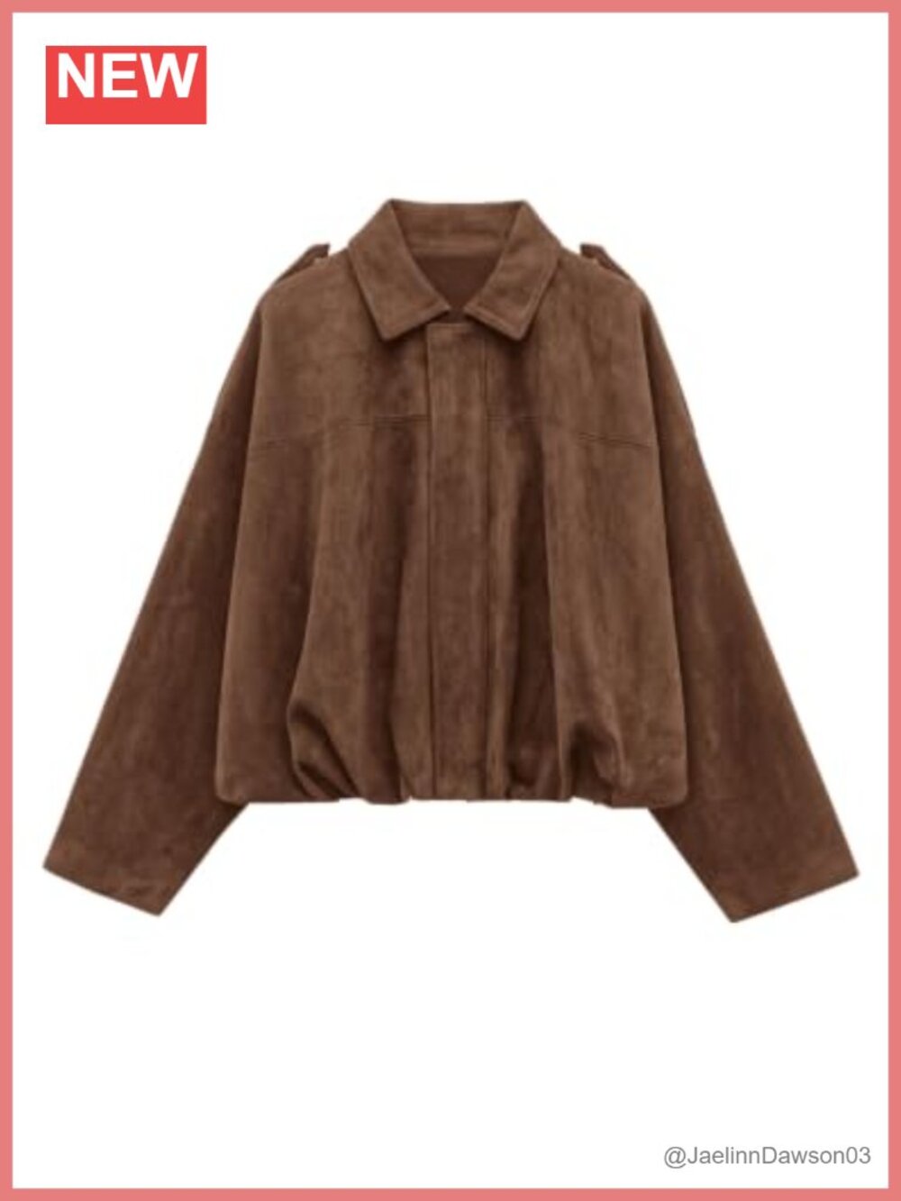 Faux Suede Cropped Bomber Jacket Women's Zip Up Oversized Casual Fall